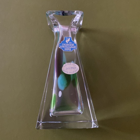 Handmade Russian Confetti Drip Crystal Vase - Picture 3 of 6